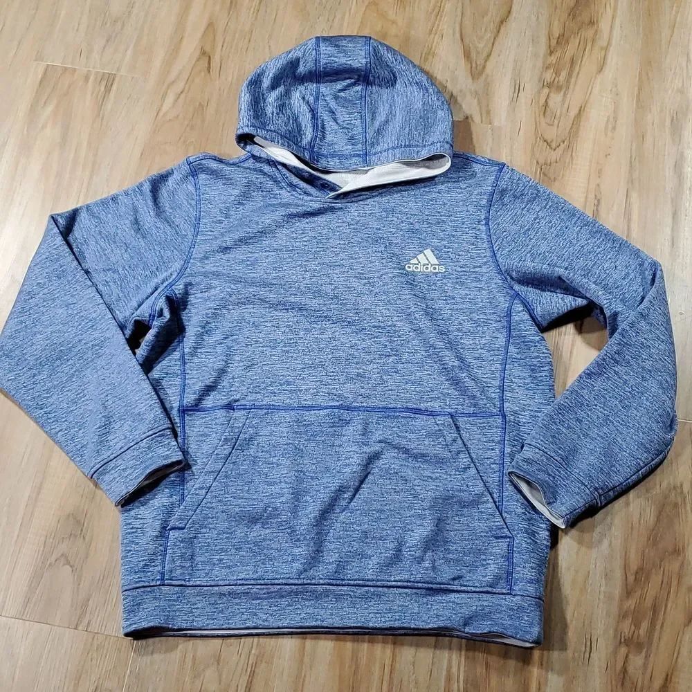 🔹️Adidas Heathered Bluish Purple Climawarm Hooded Sweatshirt Large
